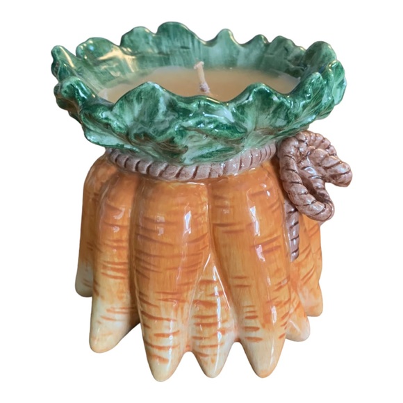 Fitz & Floyd Classics Candle Carrot Vegetable Poured Wax Ceramic 3 1/2 inches - Picture 5 of 7